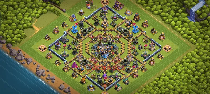 Town Hall 18 Base -hybrid – Layout id: j7a0l base layout