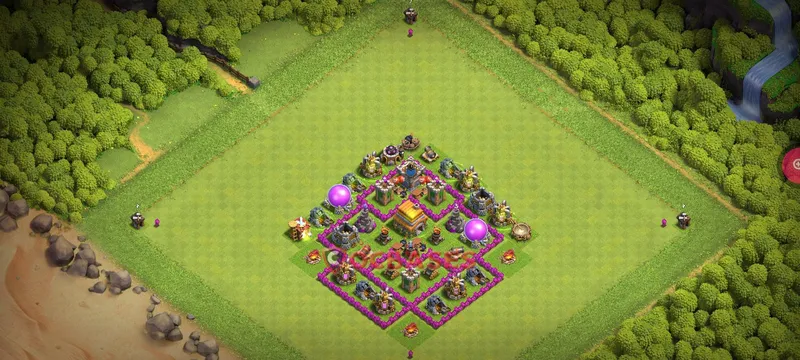 Town Hall 6 Base -trophy – Layout id: mdx77 base layout