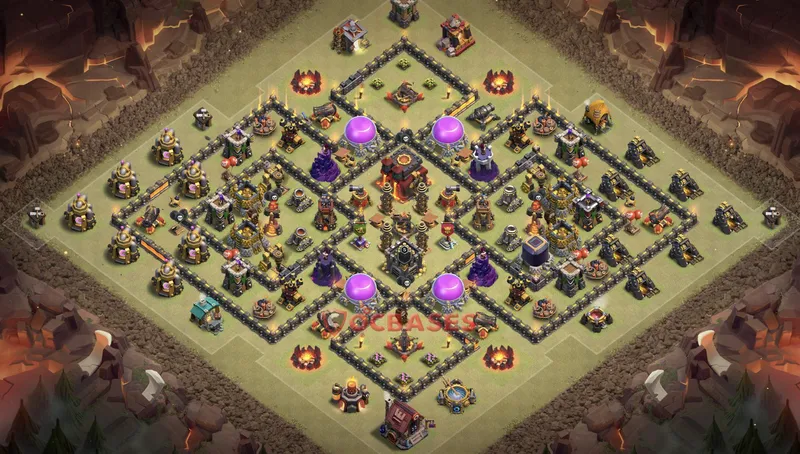 Town Hall 10 Base -war – Layout id: vh4ii base layout