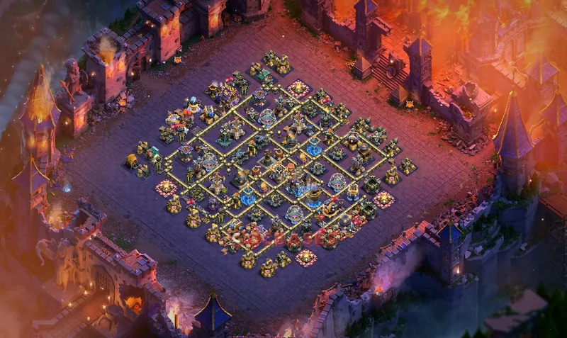 Town Hall 18 Base -war – Layout id: 52p6w base layout