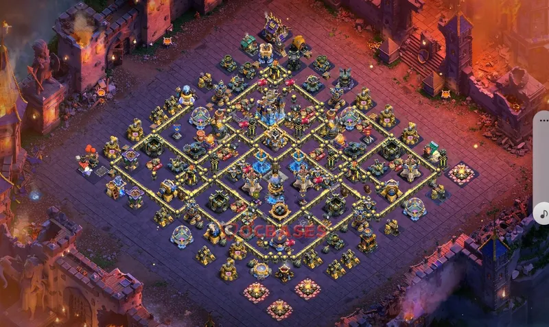 Town Hall 18 Base -war – Layout id: cbd3u base layout