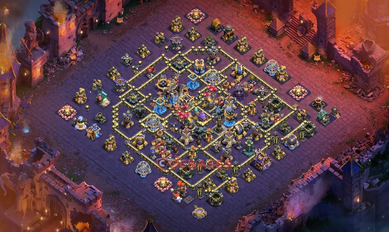 Town Hall 18 Base -war – Layout id: jtqid base layout