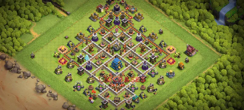 Town Hall 12 Base -hybrid – Layout id: lrm16 base layout