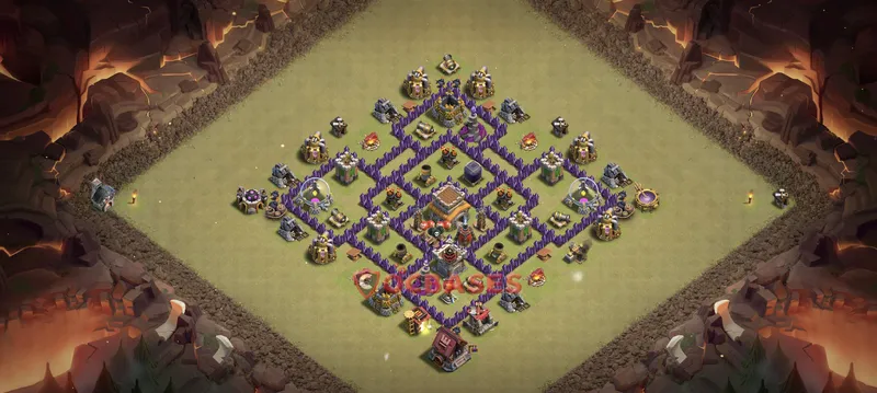 Town Hall 7 Base -war – Layout id: r84r7 base layout