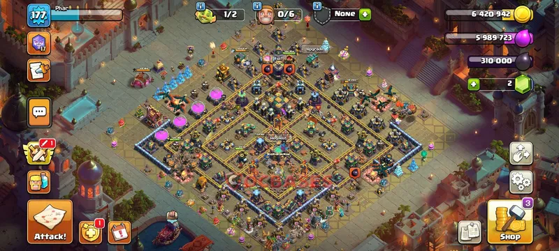 Town Hall 14 Base -hybrid – Layout id: ugigb base layout