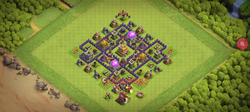 Town Hall 7 Base -trophy – Layout id: ia5oe base layout