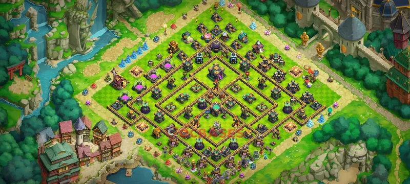 Town Hall 14 Base -hybrid – Layout id: hxduw base layout, image 1