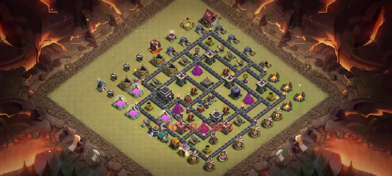 Town Hall 9 Base -war – Layout id: i7i3y base layout
