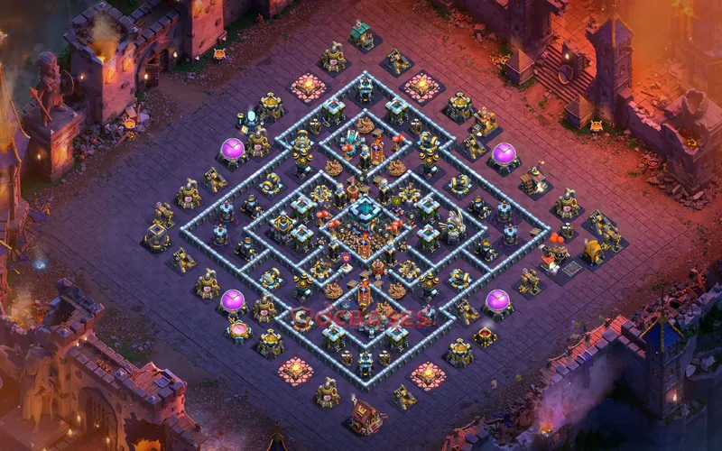 Town Hall 13 Base -war – Layout id: 30ibh base layout, image 1