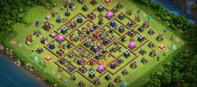 Town Hall 14 Base -hybrid – Layout id: a4hyw base layout, image 2