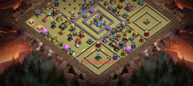 Town Hall 18 Base -war – Layout id: 4w22w base layout, image 1