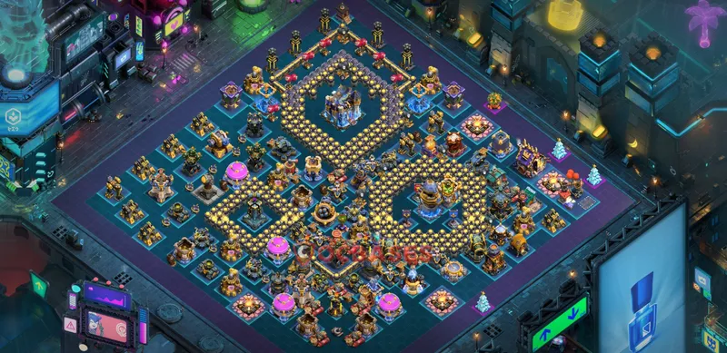 Town Hall 18 Base -war – Layout id: lzwbw base layout