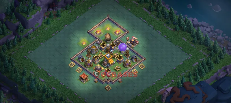 Builder Hall 10 Base -trophy – Layout id: p4122 base layout, image 2