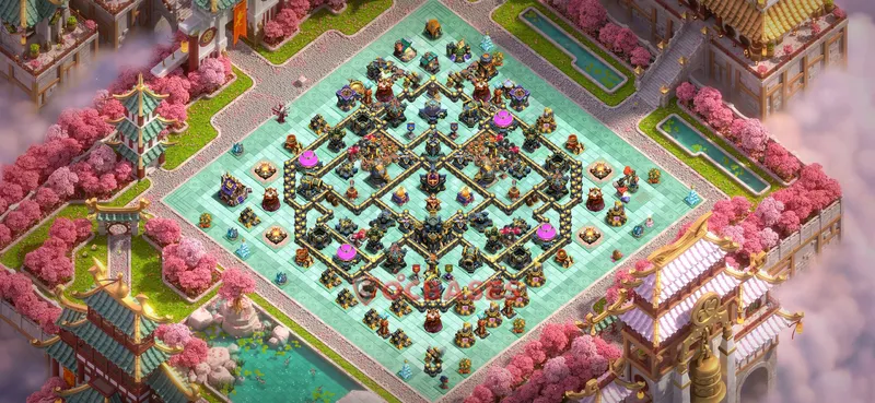 Town Hall 17 Base -hybrid – Layout id: gol5c base layout