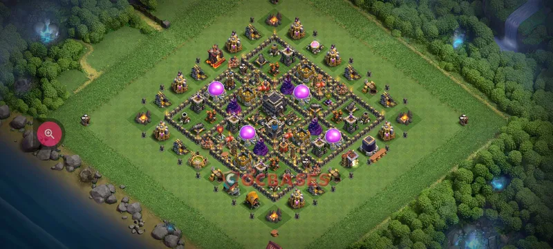 Town Hall 9 Base -trophy – Layout id: xu7kb base layout