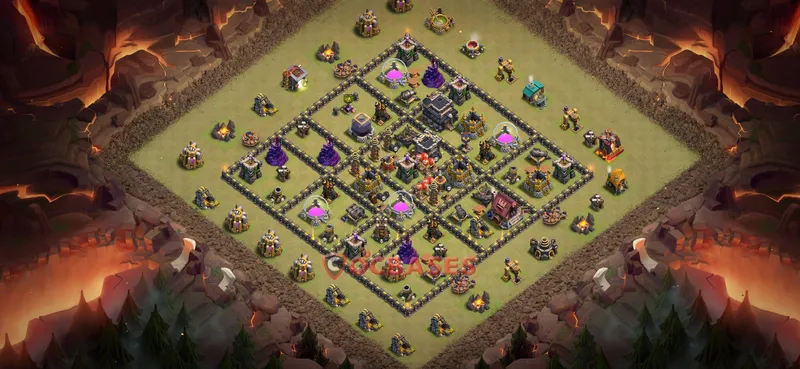 Town Hall 9 Base -war – Layout id: l9e3p base layout