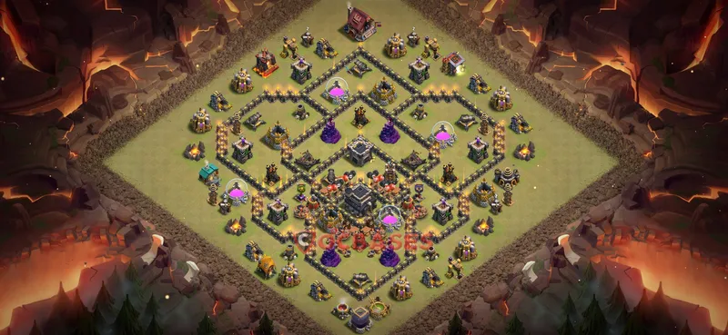 Town Hall 9 Base -war – Layout id: w2j98 base layout
