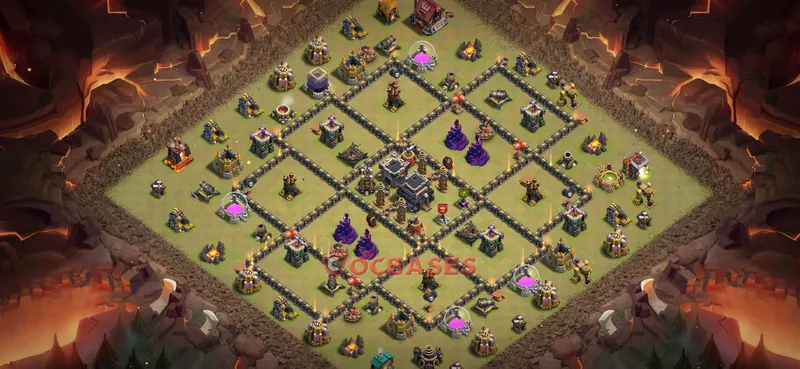 Town Hall 9 Base -war – Layout id: tmxyn base layout