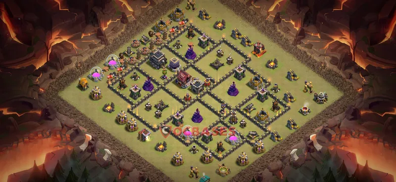 Town Hall 9 Base -war – Layout id: z88lv base layout
