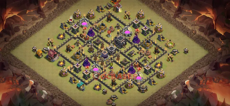 Town Hall 9 Base -war – Layout id: 452y6 base layout