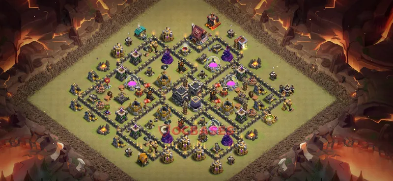 Town Hall 9 Base -war – Layout id: fmlzf base layout