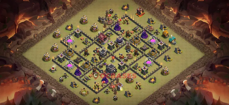 Town Hall 9 Base -war – Layout id: jcxk1 base layout