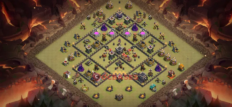 Town Hall 9 Base -war – Layout id: ctqvi base layout