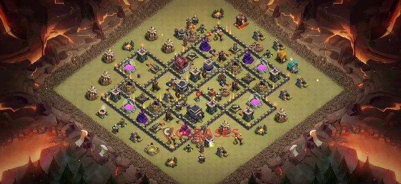 Town Hall 9 Base -war – Layout id: toyyr base layout