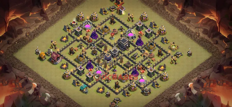Town Hall 9 Base -war – Layout id: oho6o base layout