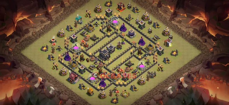 Town Hall 9 Base -war – Layout id: kc4mw base layout