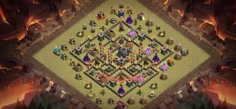 Town Hall 9 Base -war – Layout id: syjfq base layout