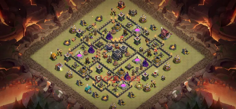 Town Hall 9 Base -war – Layout id: qd7me base layout