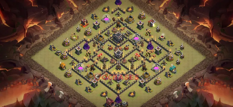 Town Hall 9 Base -war – Layout id: tuxtp base layout