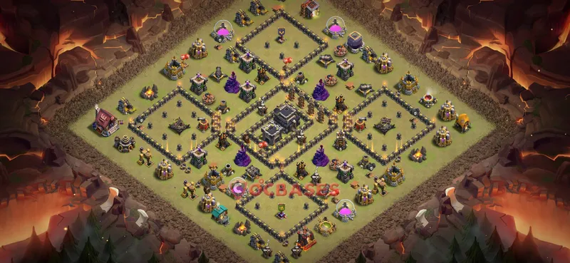 Town Hall 9 Base -war – Layout id: 8yt51 base layout