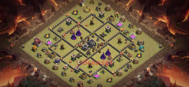 Town Hall 9 Base -war – Layout id: evydy base layout