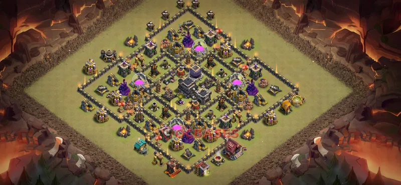 Town Hall 9 Base -war – Layout id: joh3h base layout