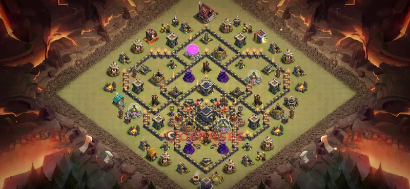 Town Hall 9 Base -war – Layout id: l5znd base layout