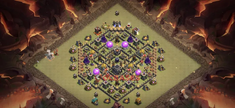 Town Hall 9 Base -war – Layout id: elem1 base layout