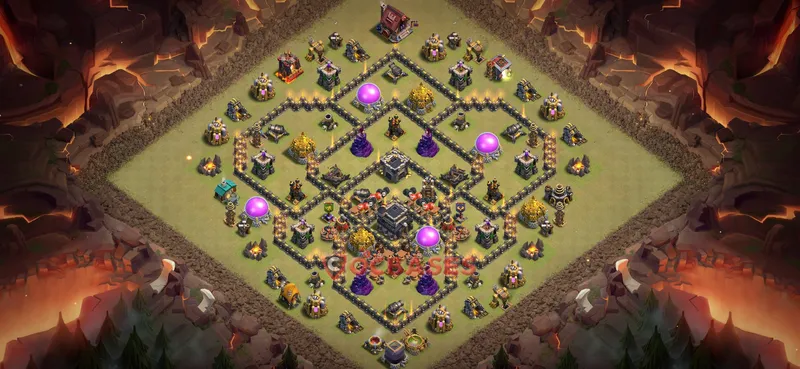 Town Hall 9 Base -war – Layout id: 6pjdt base layout