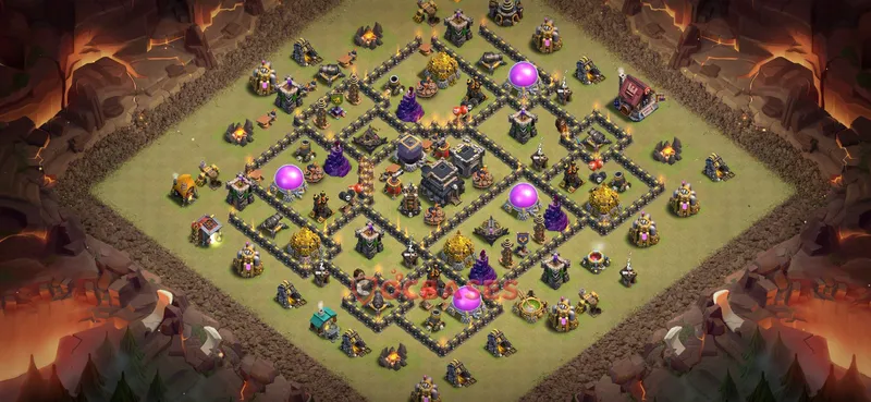 Town Hall 9 Base -war – Layout id: 5wvd7 base layout