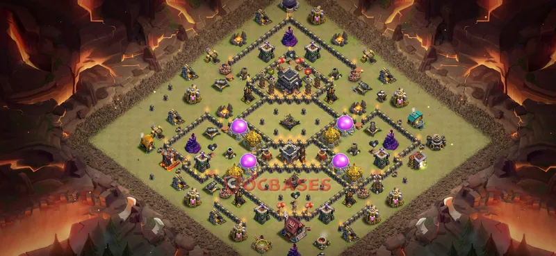 Town Hall 9 Base -war – Layout id: 7ghma base layout