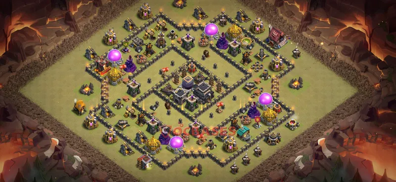 Town Hall 9 Base -war – Layout id: 4xjb7 base layout