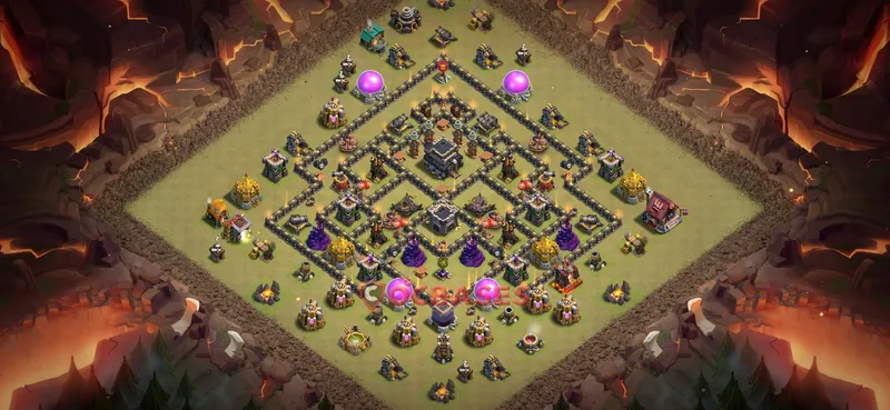 Town Hall 9 Base -war – Layout id: 6gk61 base layout