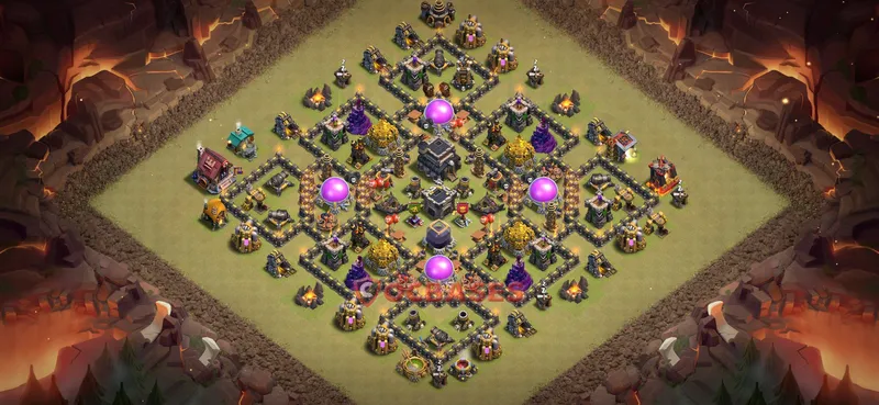 Town Hall 9 Base -war – Layout id: yqjef base layout