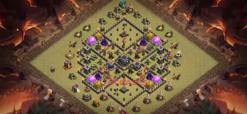 Town Hall 9 Base -war – Layout id: 8c78v base layout