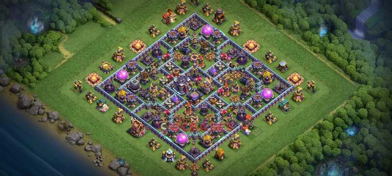 Town Hall 15 Base -hybrid – Layout id: 2tebl base layout