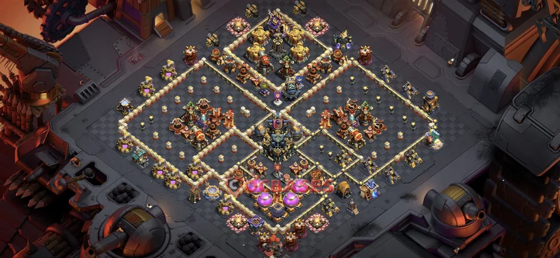 Town Hall 17 Base -war – Layout id: hooi6 base layout, image 1