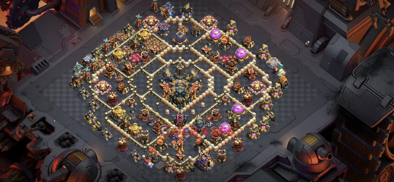Town Hall 17 Base -war – Layout id: bhvke base layout, image 2