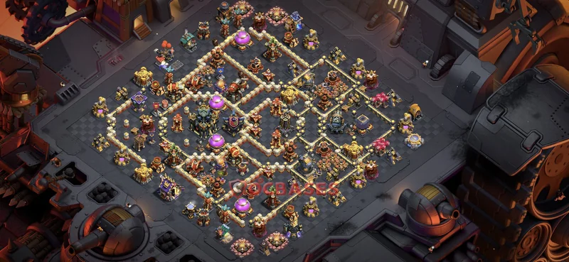 Town Hall 17 Base -war – Layout id: bpn0h base layout, image 1