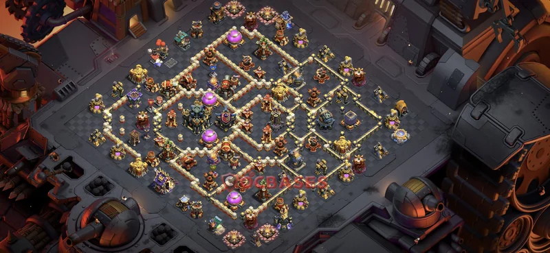 Town Hall 17 Base -war – Layout id: bpn0h base layout, image 2